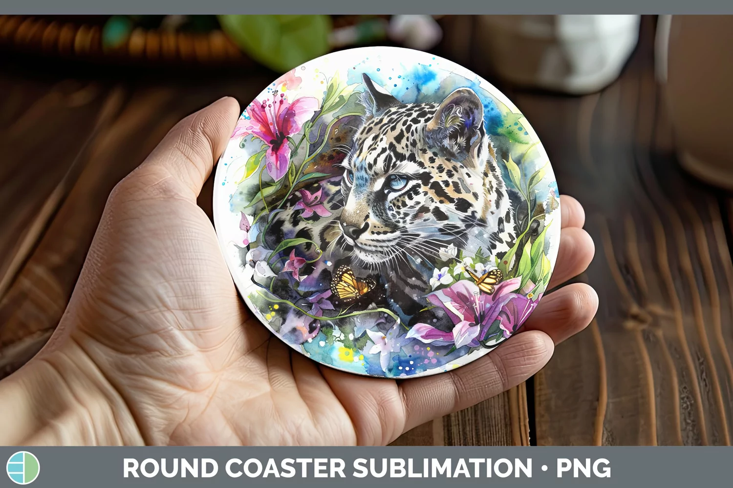 GorgeousWatercolor Round Coaster design.