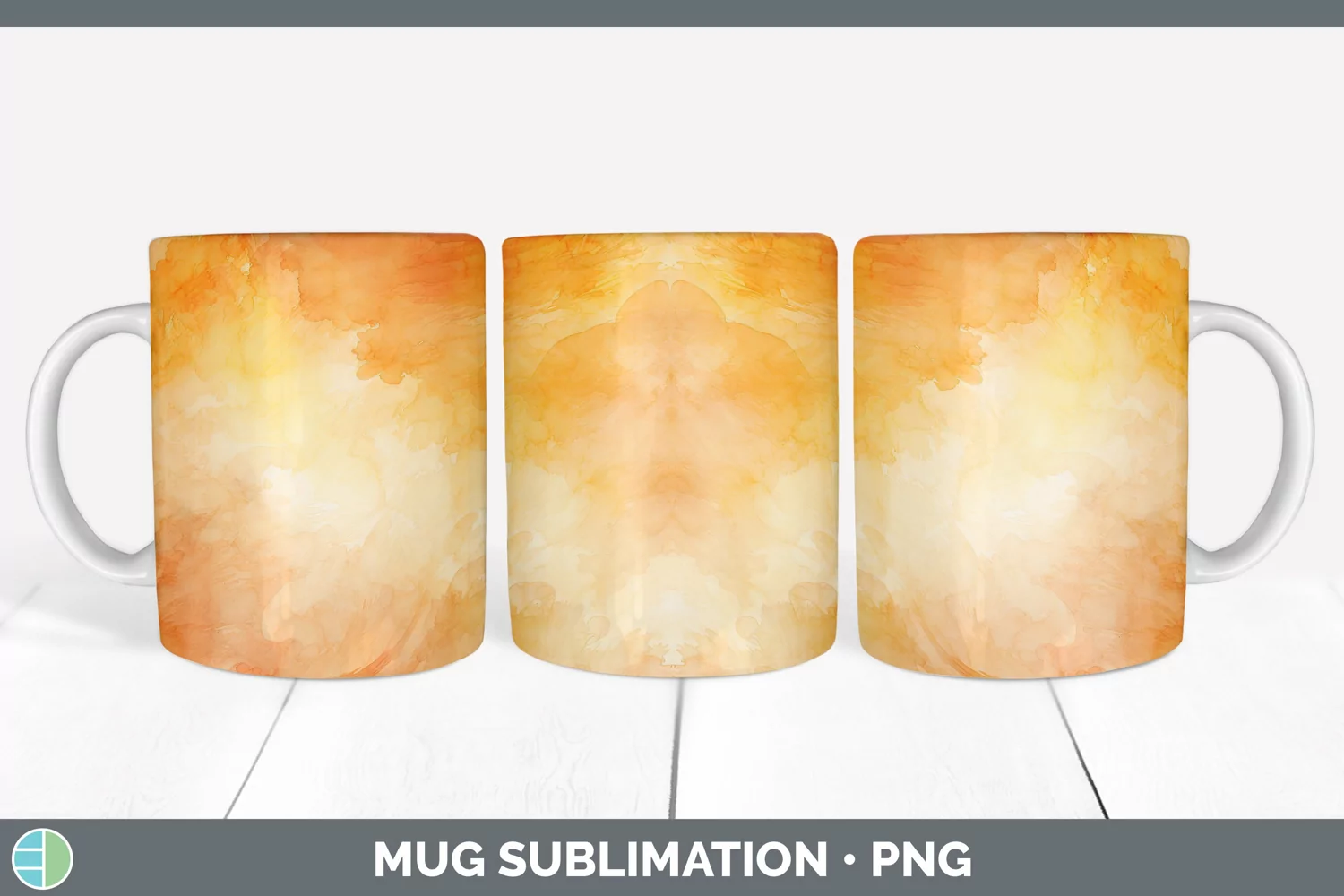 GorgeousWatercolor Mug Wrap design.