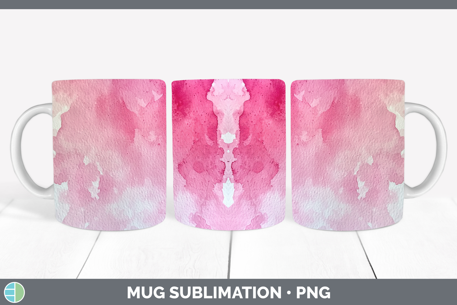 GorgeousWatercolor Mug Wrap design.