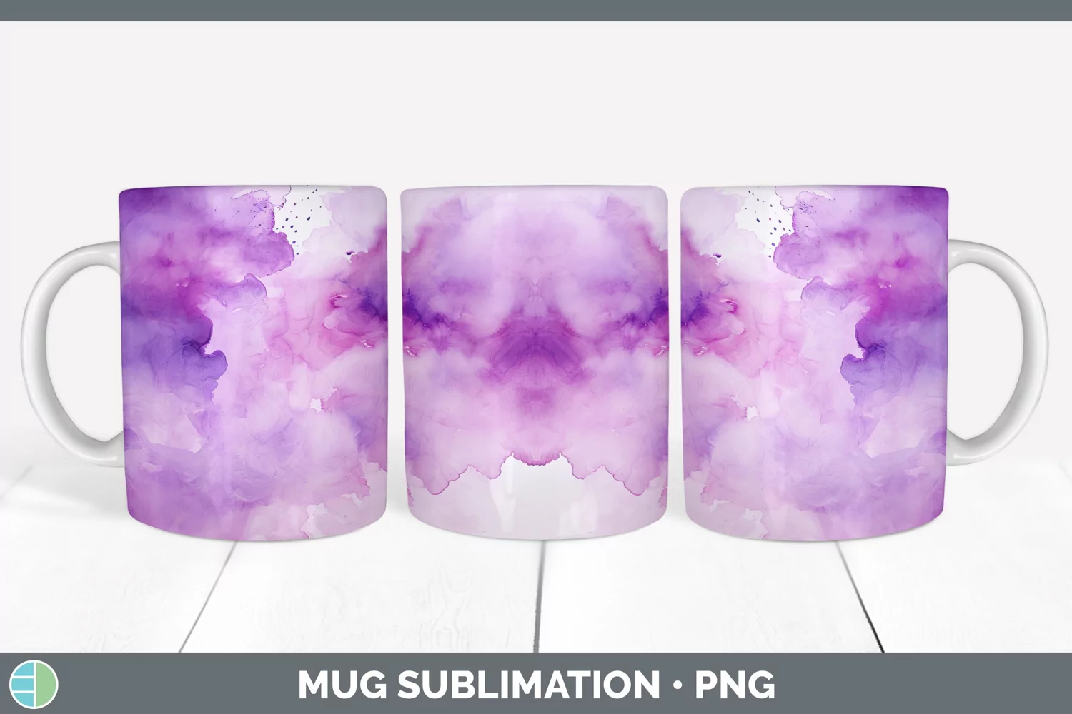 GorgeousWatercolor Mug Wrap design.