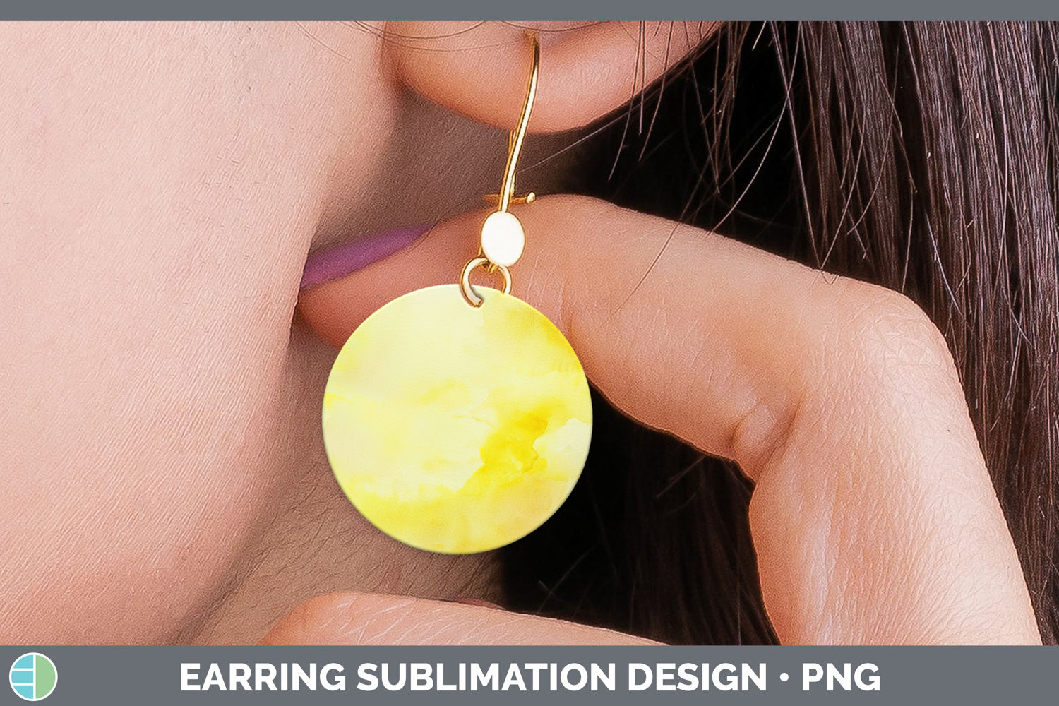 GorgeousWatercolor Round Earrings design.