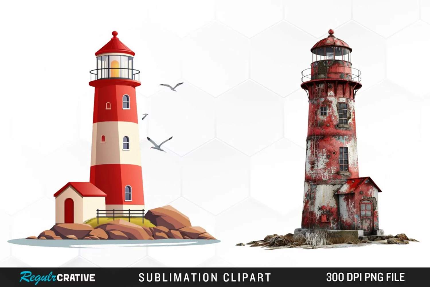 Watercolor Lighthouse Design Clipart product image 1