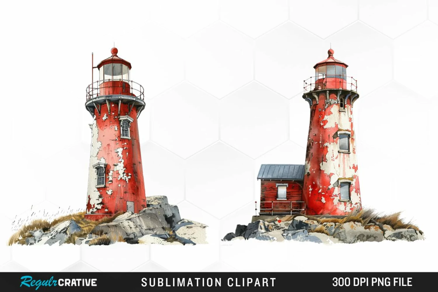 Watercolor Lighthouse Design Clipart product image 1