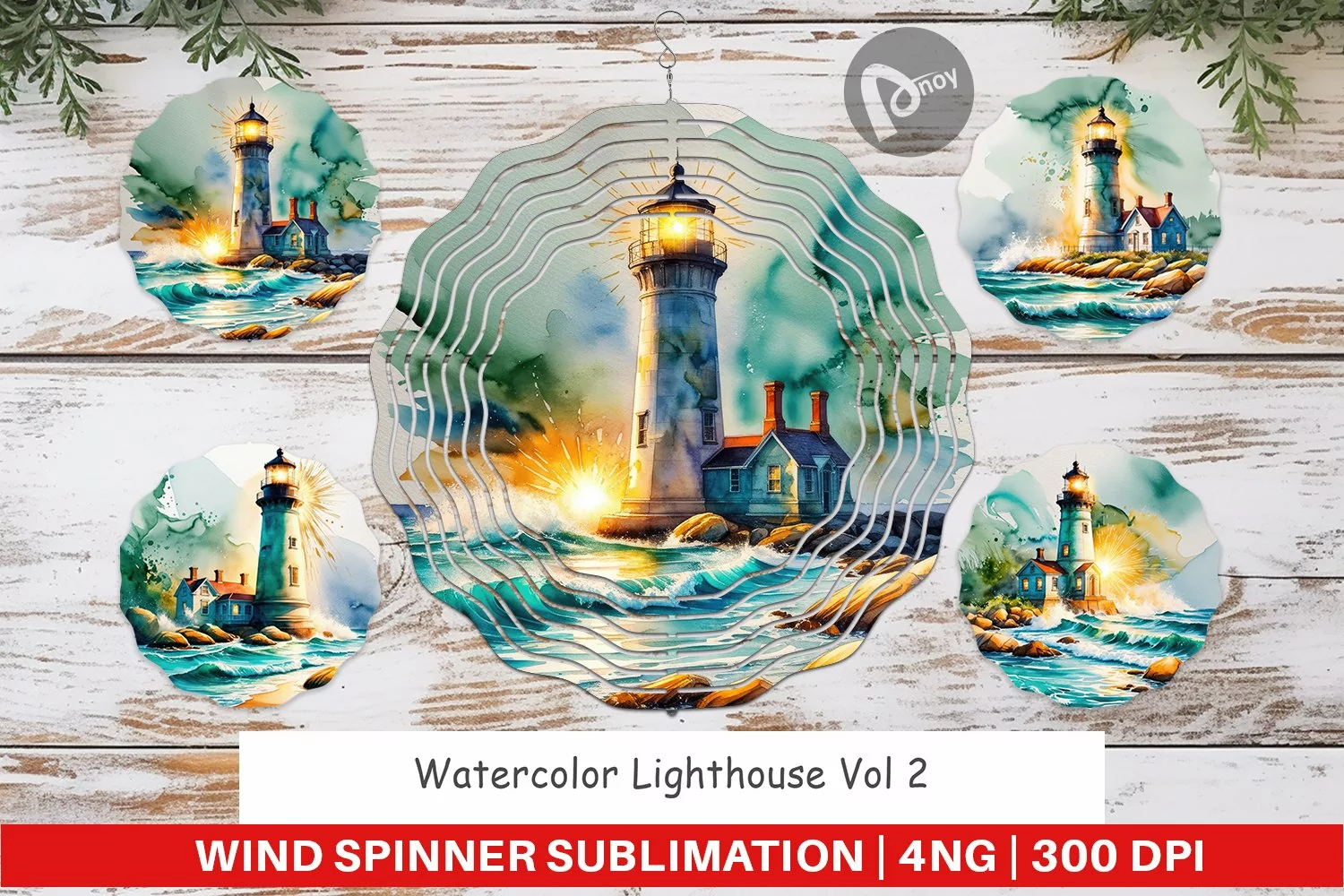 Wind Spinner Watercolor Lighthouse product image 1