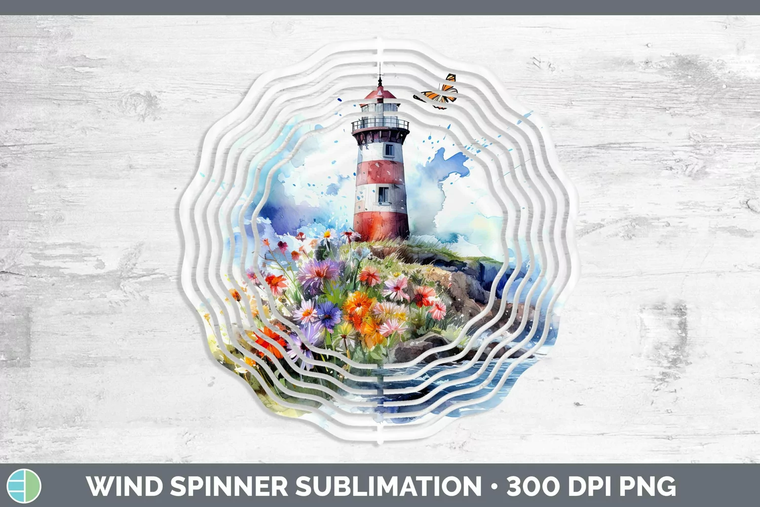 GorgeousWatercolor Wind Spinner design.