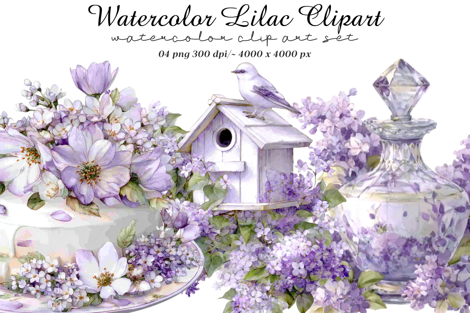 Watercolor Lilac Clipart product image 1