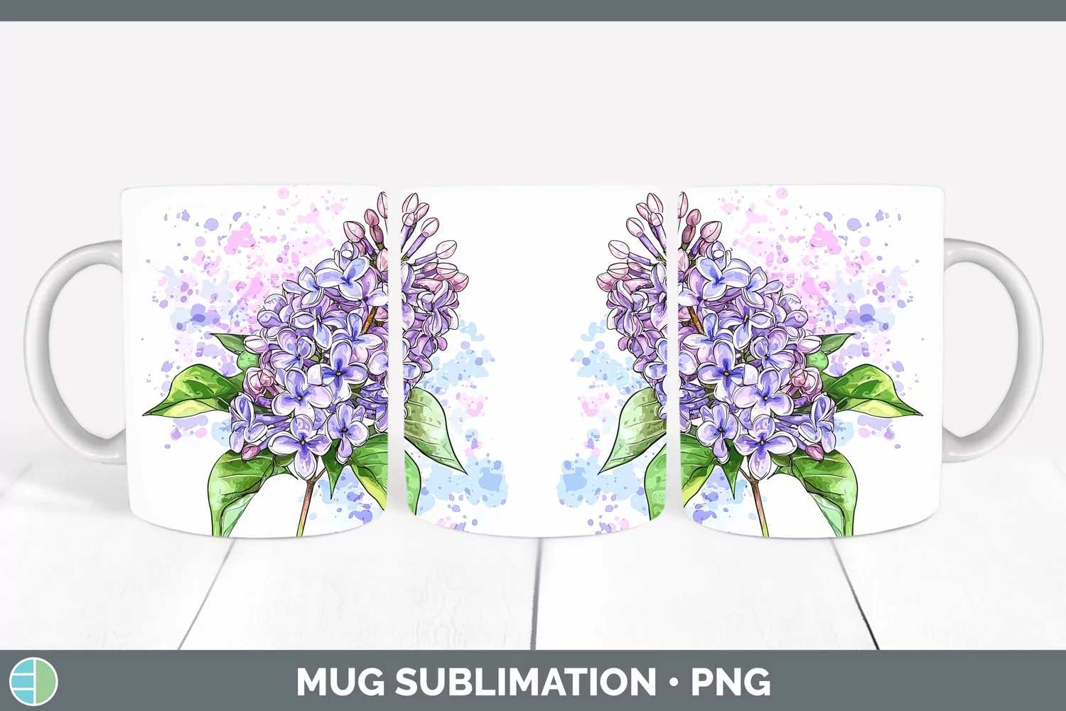 GorgeousWatercolor Mug Wrap design.