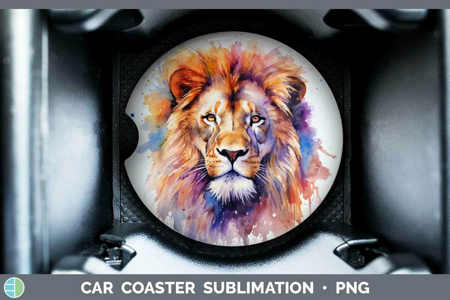 GorgeousWatercolor Car Coaster design.