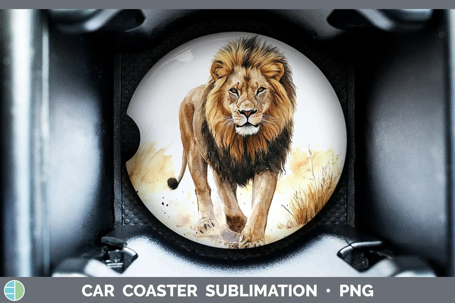 GorgeousWatercolor Car Coaster design.