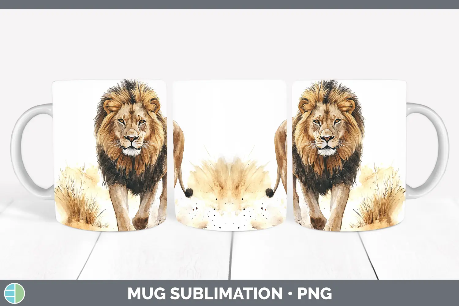 GorgeousWatercolor Mug Wrap design.