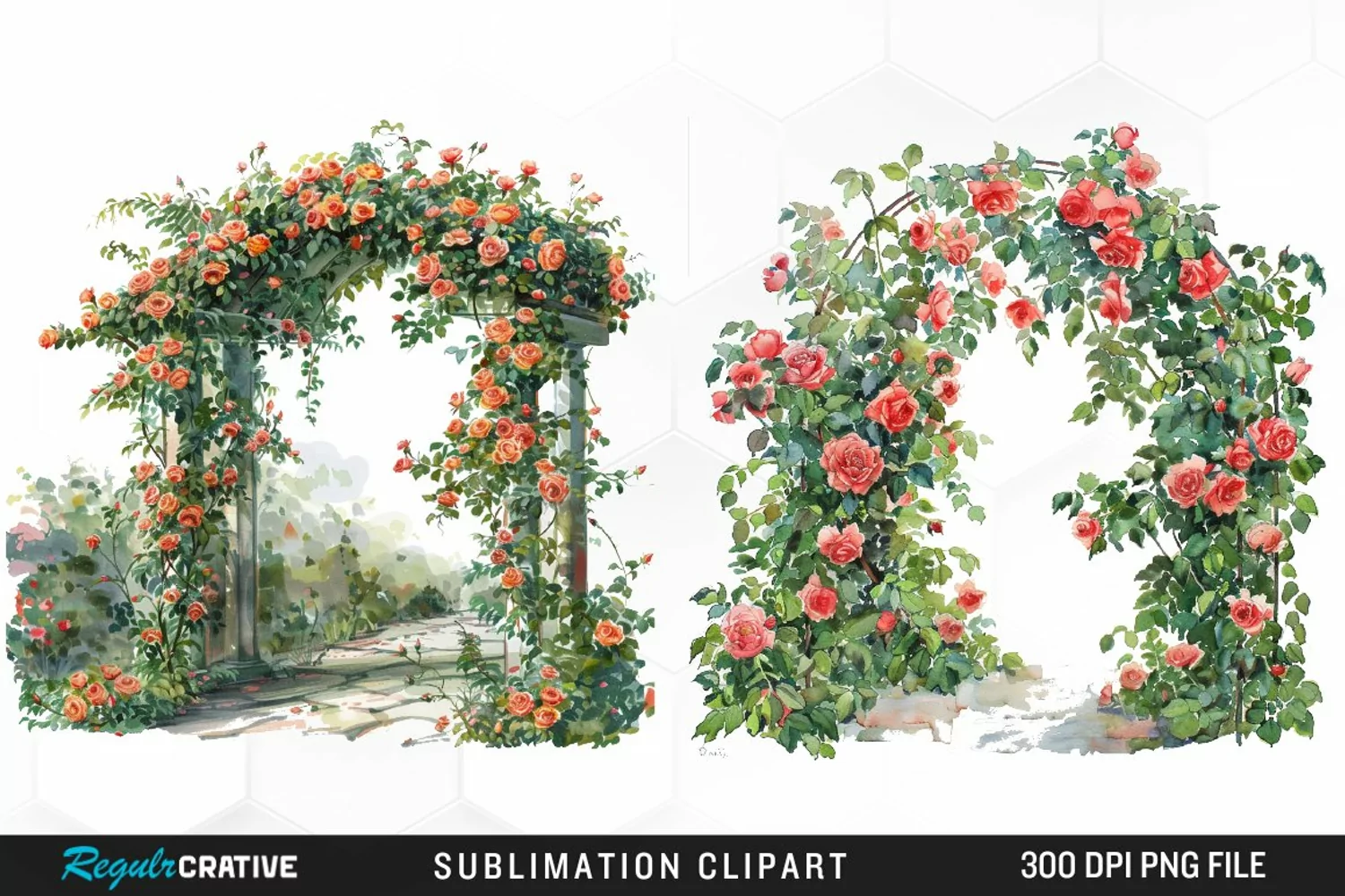 Watercolor Love In Bloom Graphic Clipart product image 1