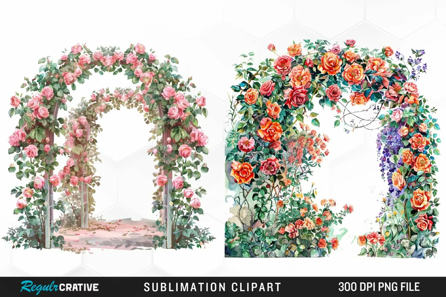 Watercolor Love In Bloom Collection Clipart product image 1