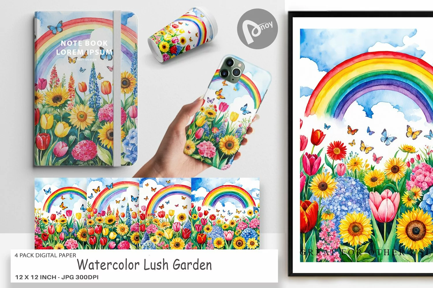 Digital Paper Watercolor Lush Garden product image 1