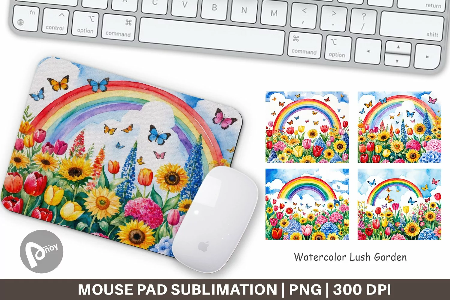 Mouse Pad Watercolor Lush Garden product image 1