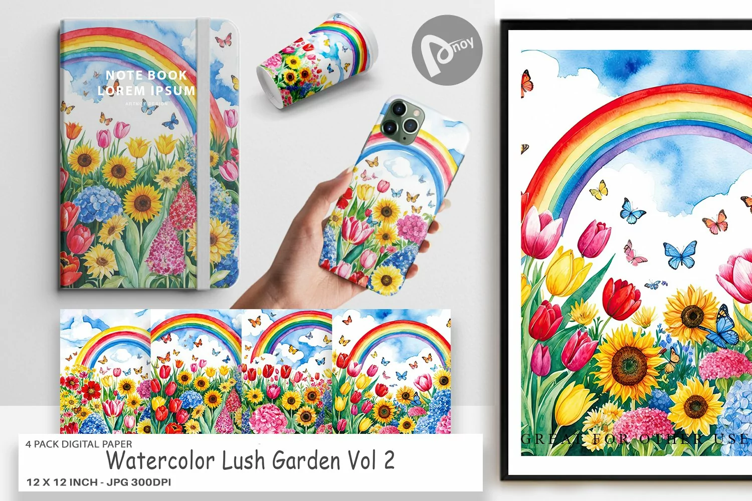 Digital Paper Watercolor Lush Garden product image 1