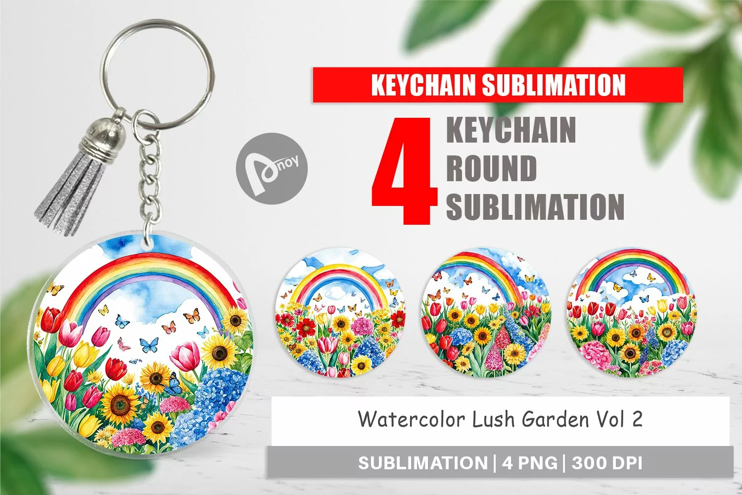 Keychain Watercolor Lush Garden product image 1