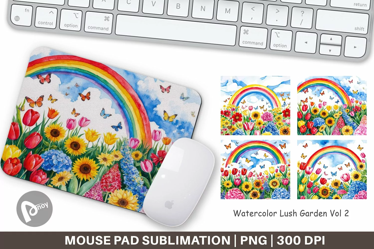 Mouse Pad Watercolor Lush Garden product image 1