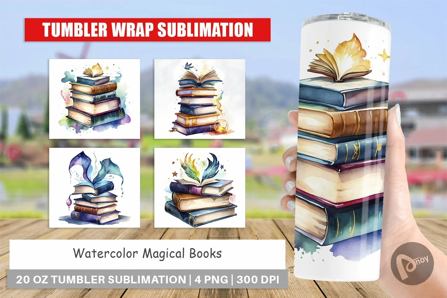 Tumbler Sublimation Wrap Magical Books product image 1