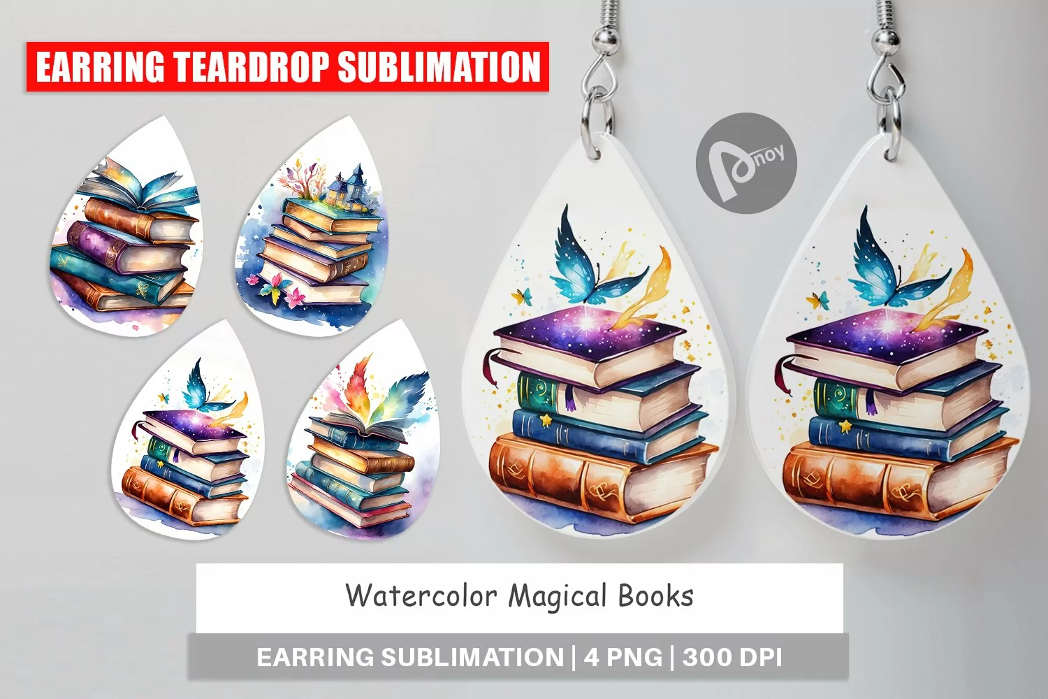 Earring Teardrop Magical Books product image 1