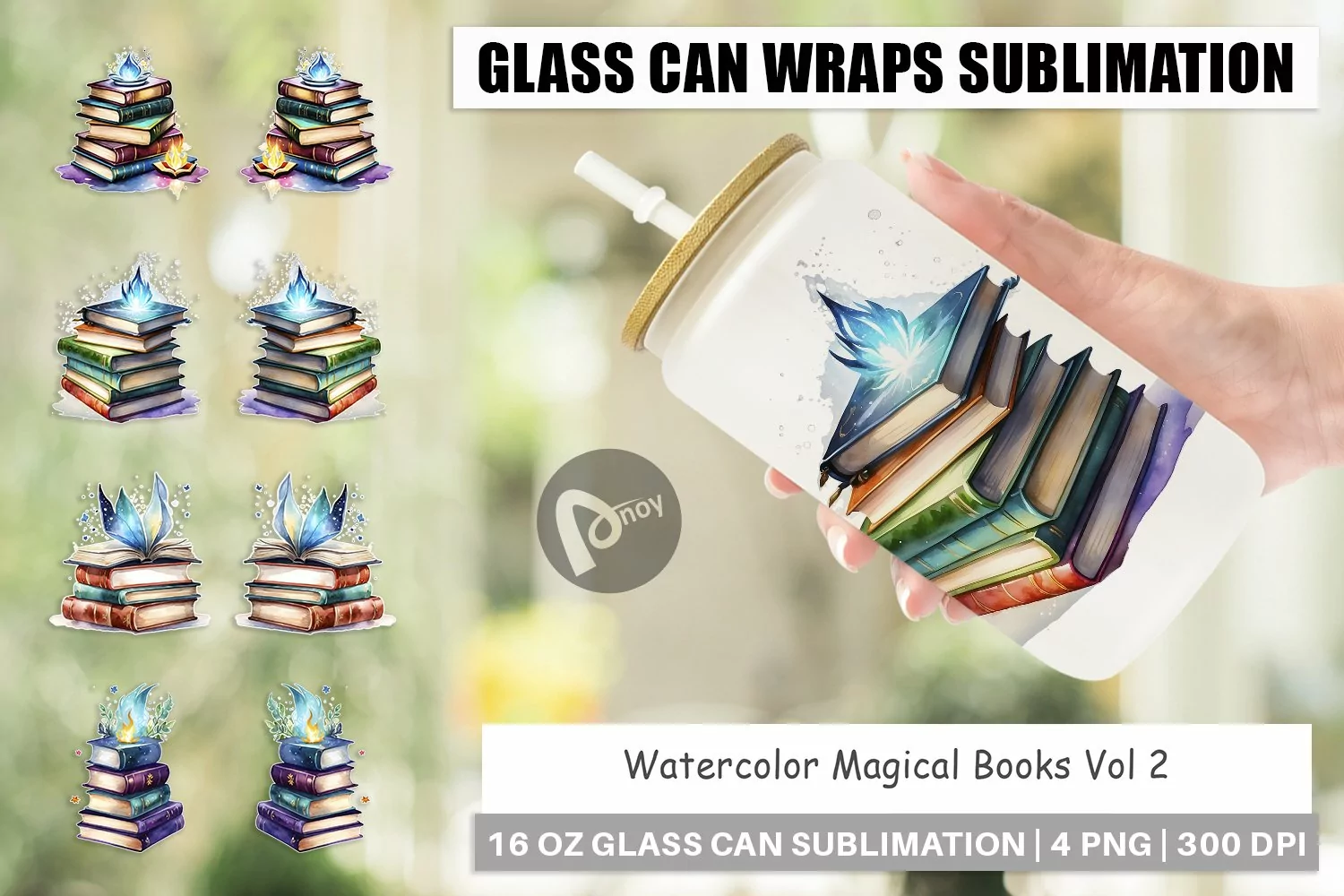 Glass Can Wraps Magical Books product image 1