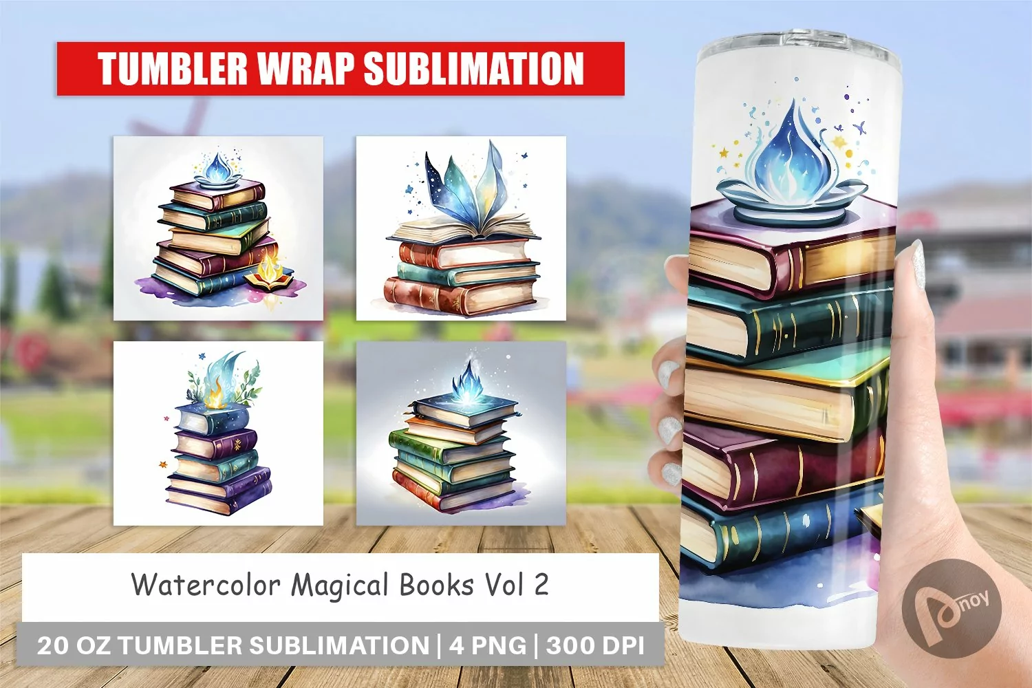 Tumbler Sublimation Wrap Magical Books product image 1