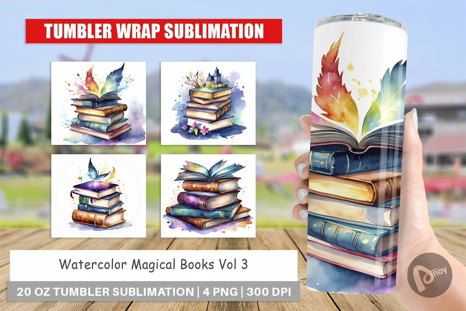 Tumbler Sublimation Wrap Magical Books product image 1