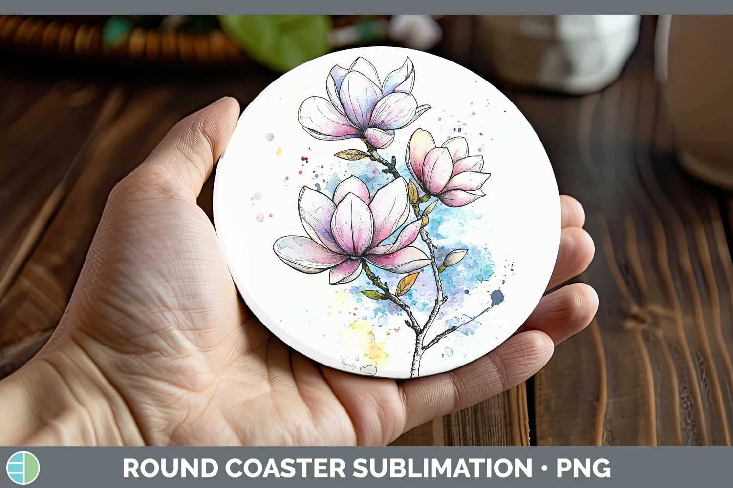 GorgeousWatercolor Round Coaster design.