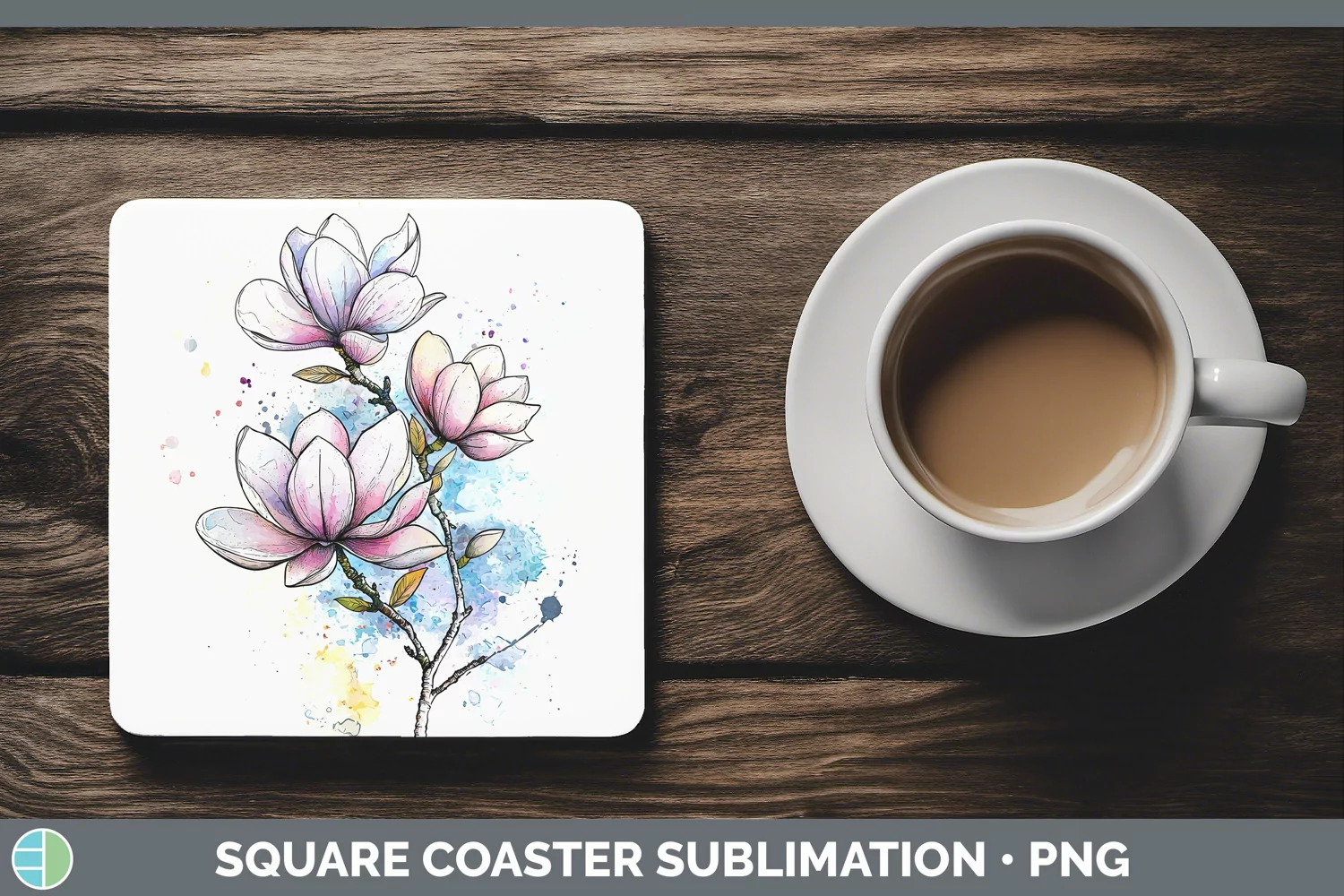 GorgeousWatercolor Square Coaster design.
