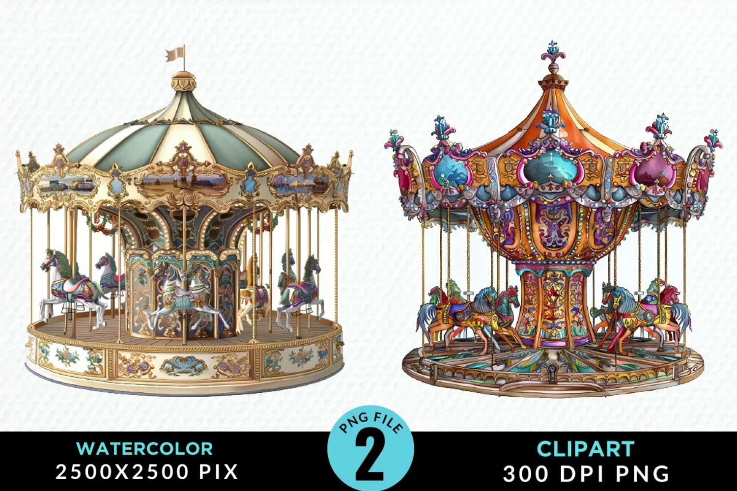 Watercolor Mardi Gras Graphic Clipart product image 1