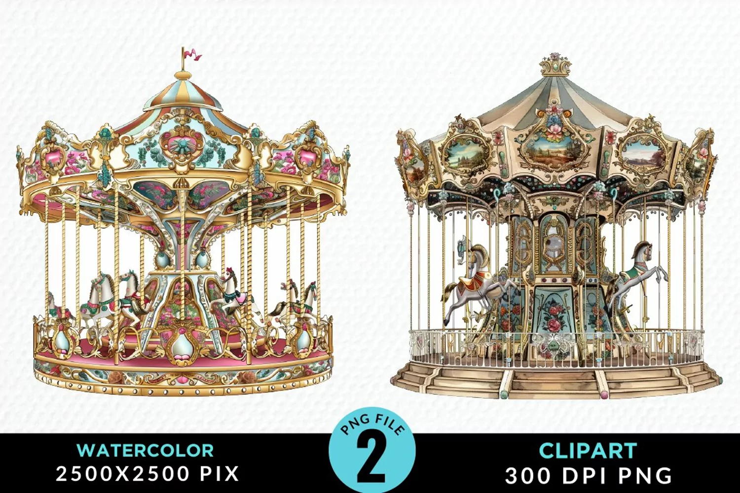 Watercolor Mardi Gras Graphic Clipart product image 1