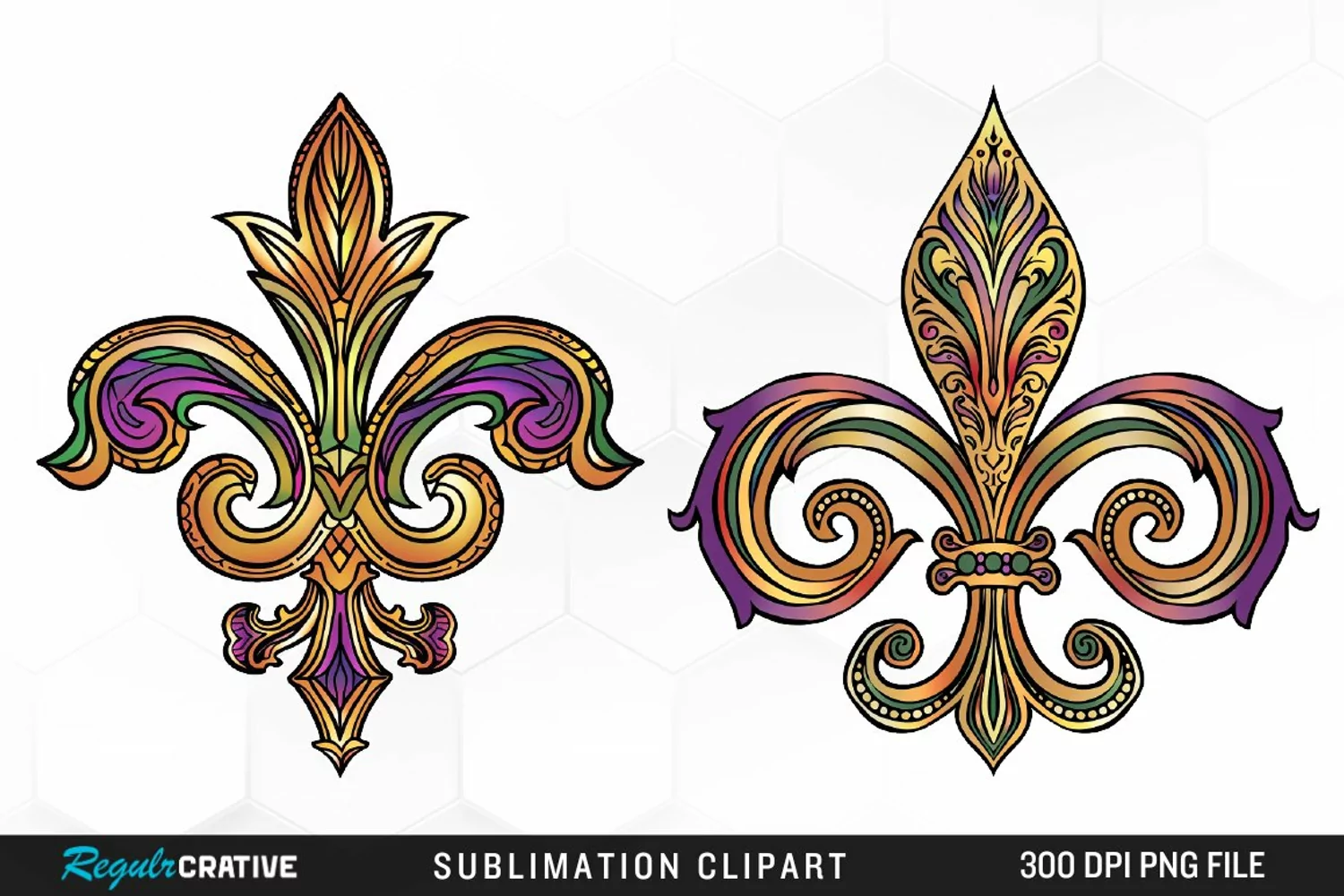 Watercolor Mardi Gras Collection Clipart product image 1