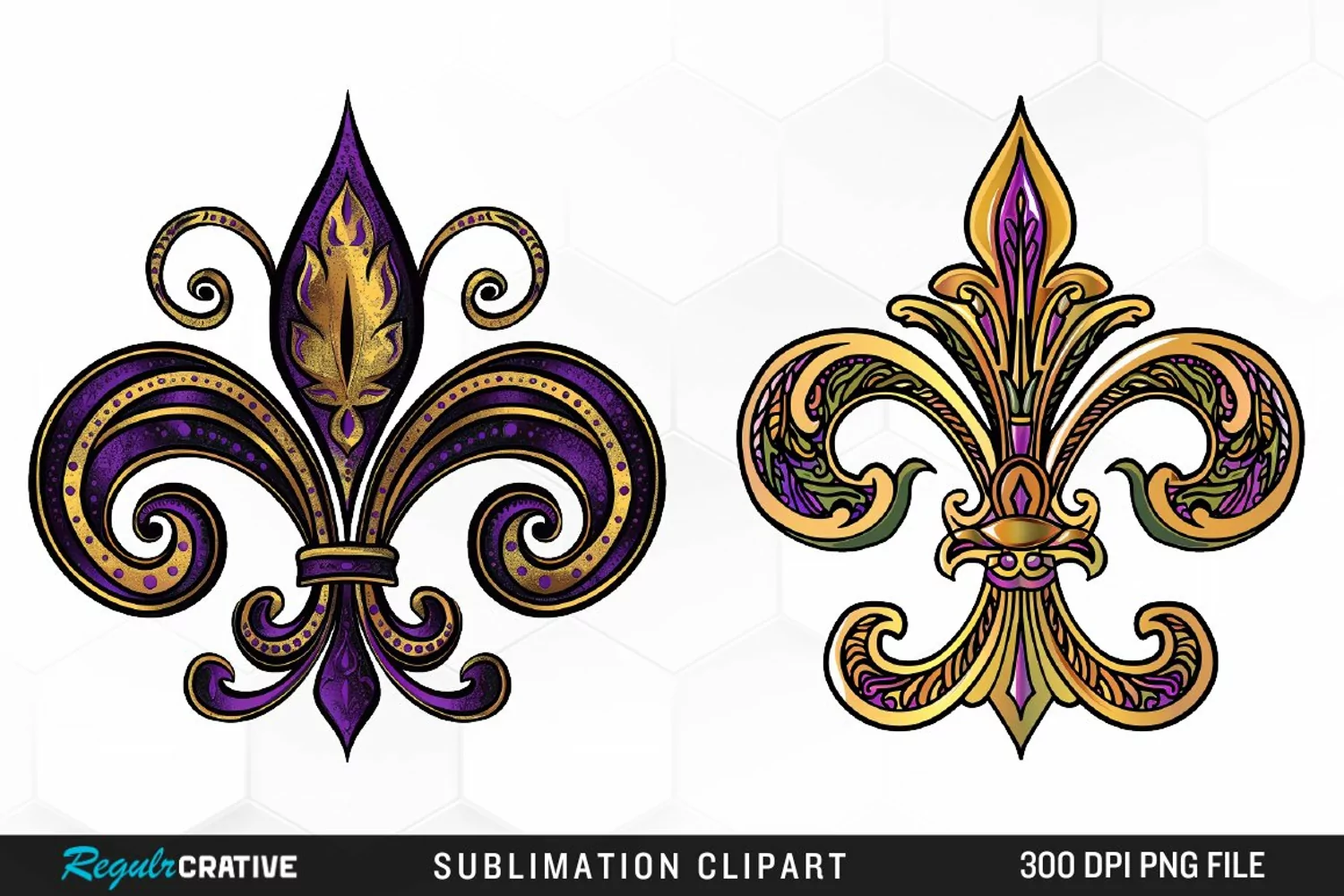 Watercolor Mardi Gras Collection Art Clipart product image 1