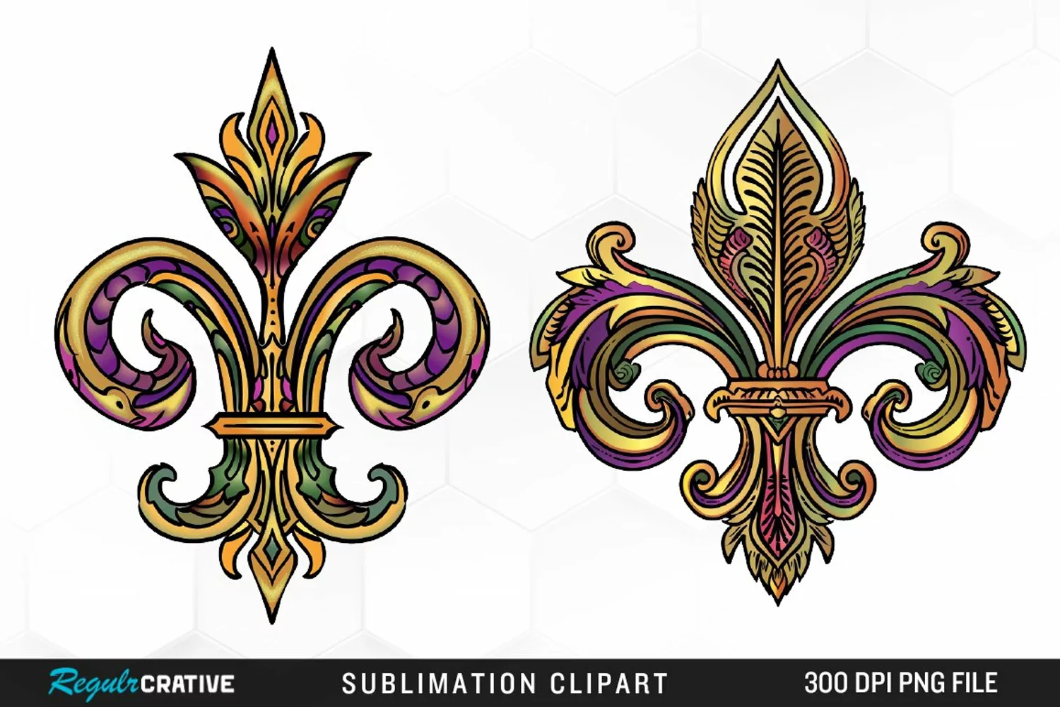 Watercolor Mardi Gras Collection Clipart product image 1
