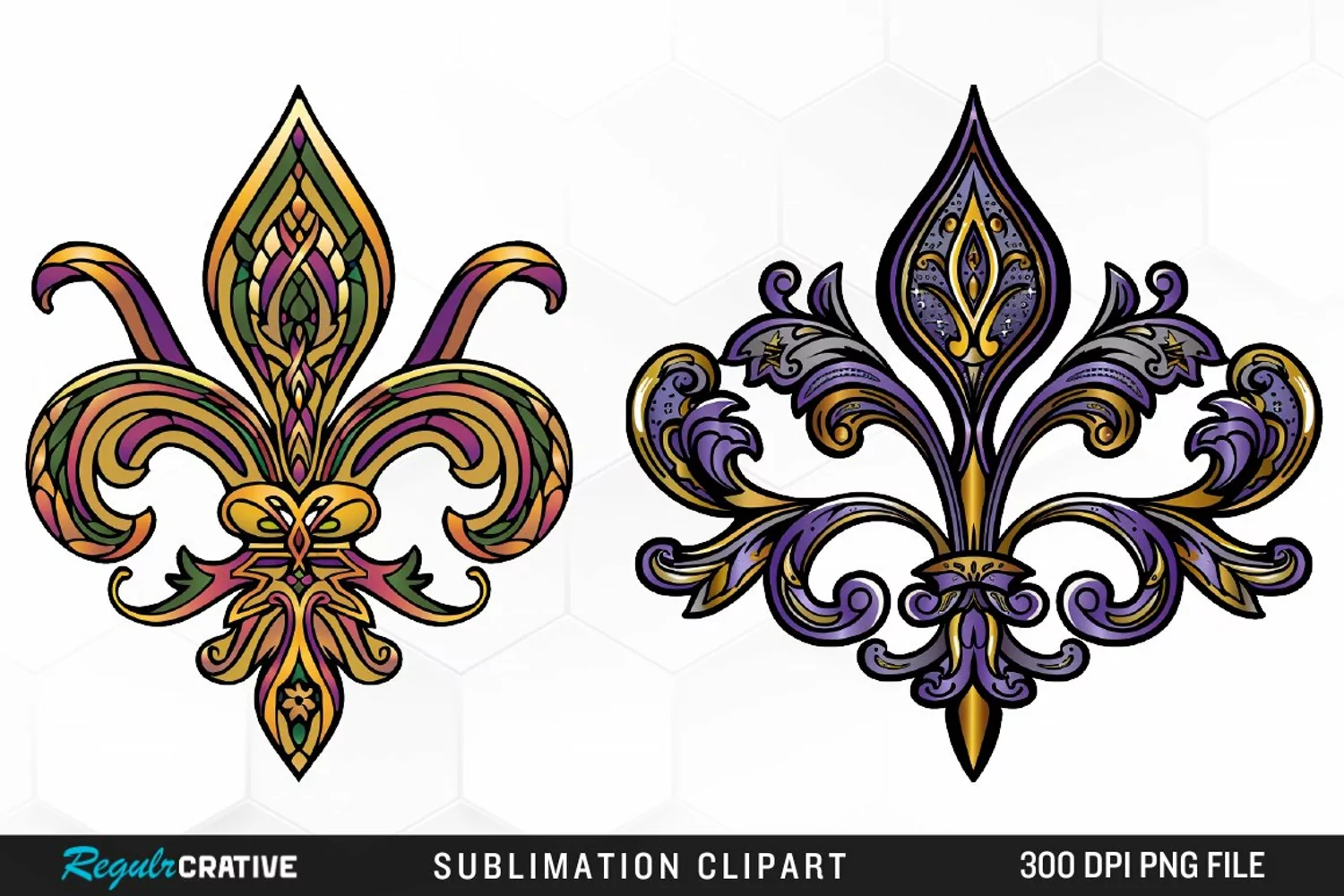 Watercolor Mardi Gras Collection Clipart product image 1
