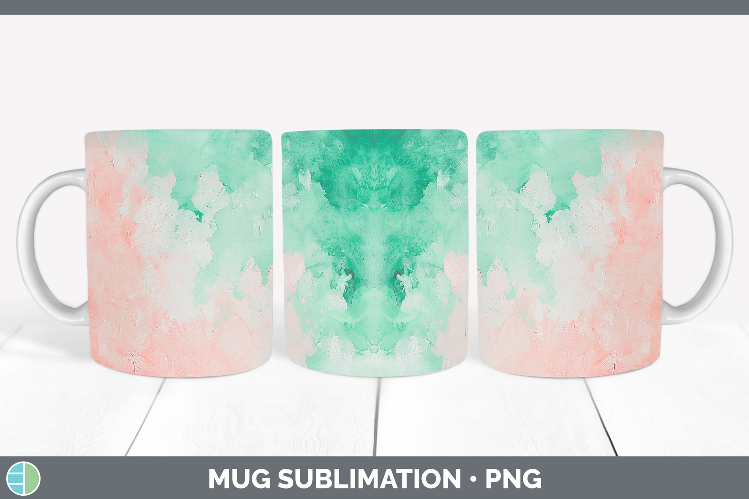 GorgeousWatercolor Mug Wrap design.