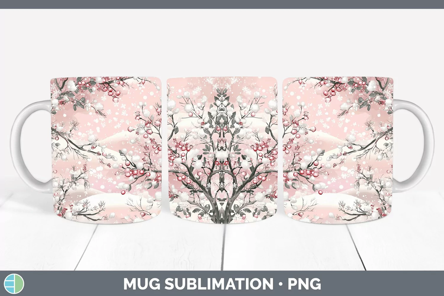 GorgeousWatercolor Mug Wrap design.
