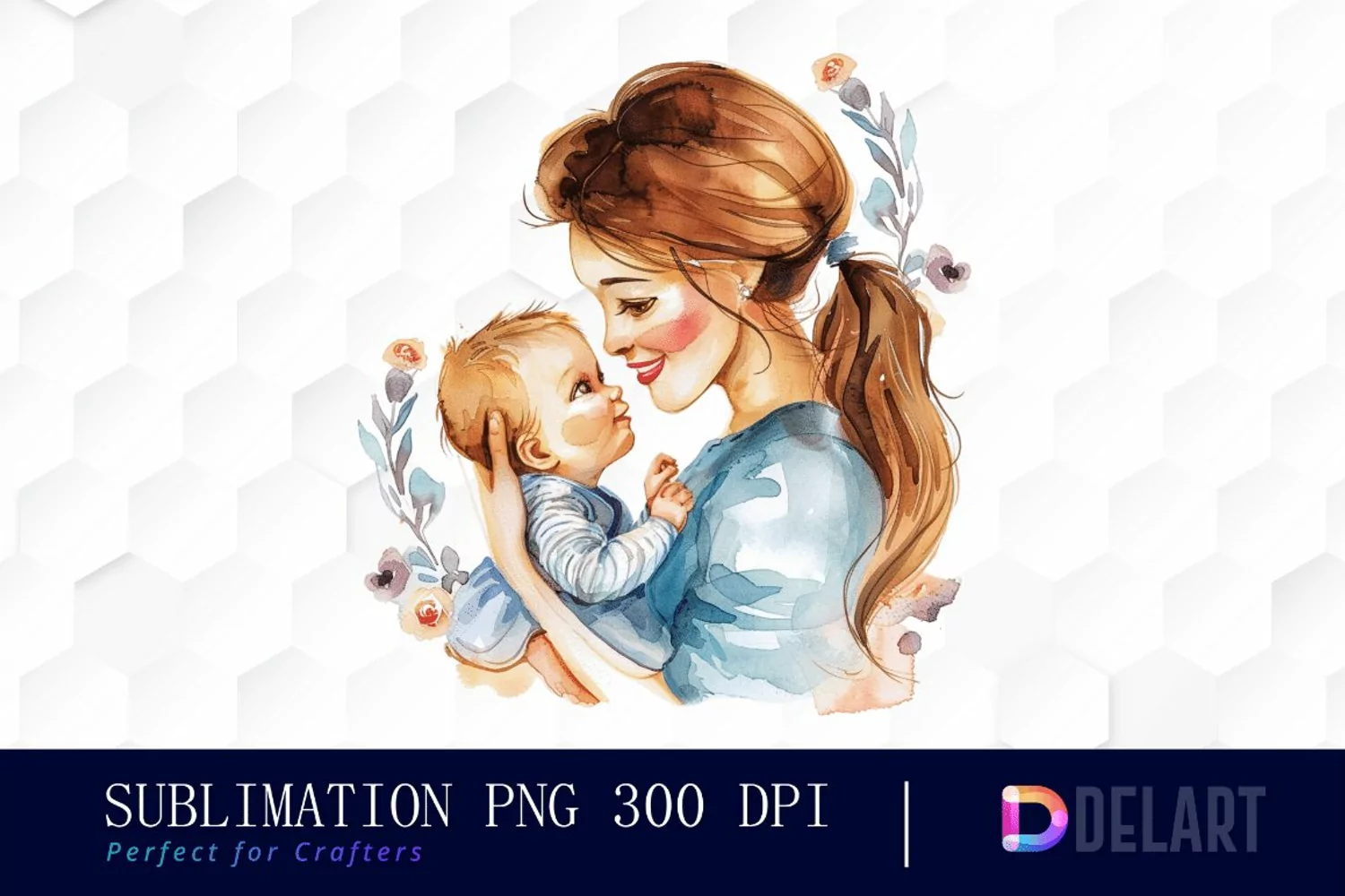 Mom And Baby Illustration Clipart product image 1