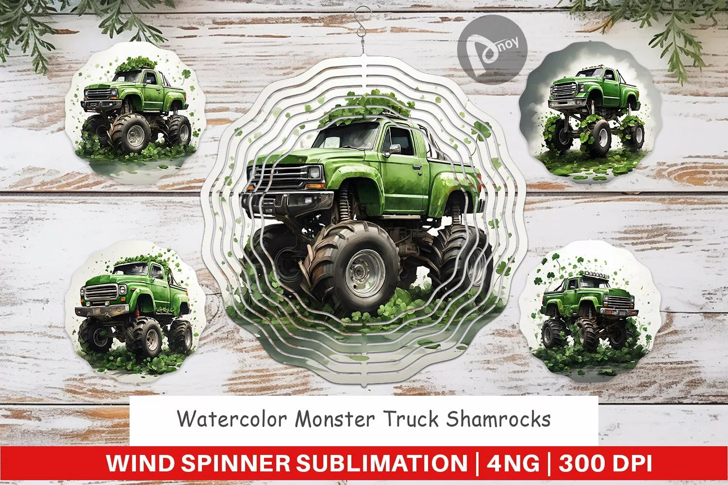 Wind Spinner Monster Truck Shamrocks product image 1