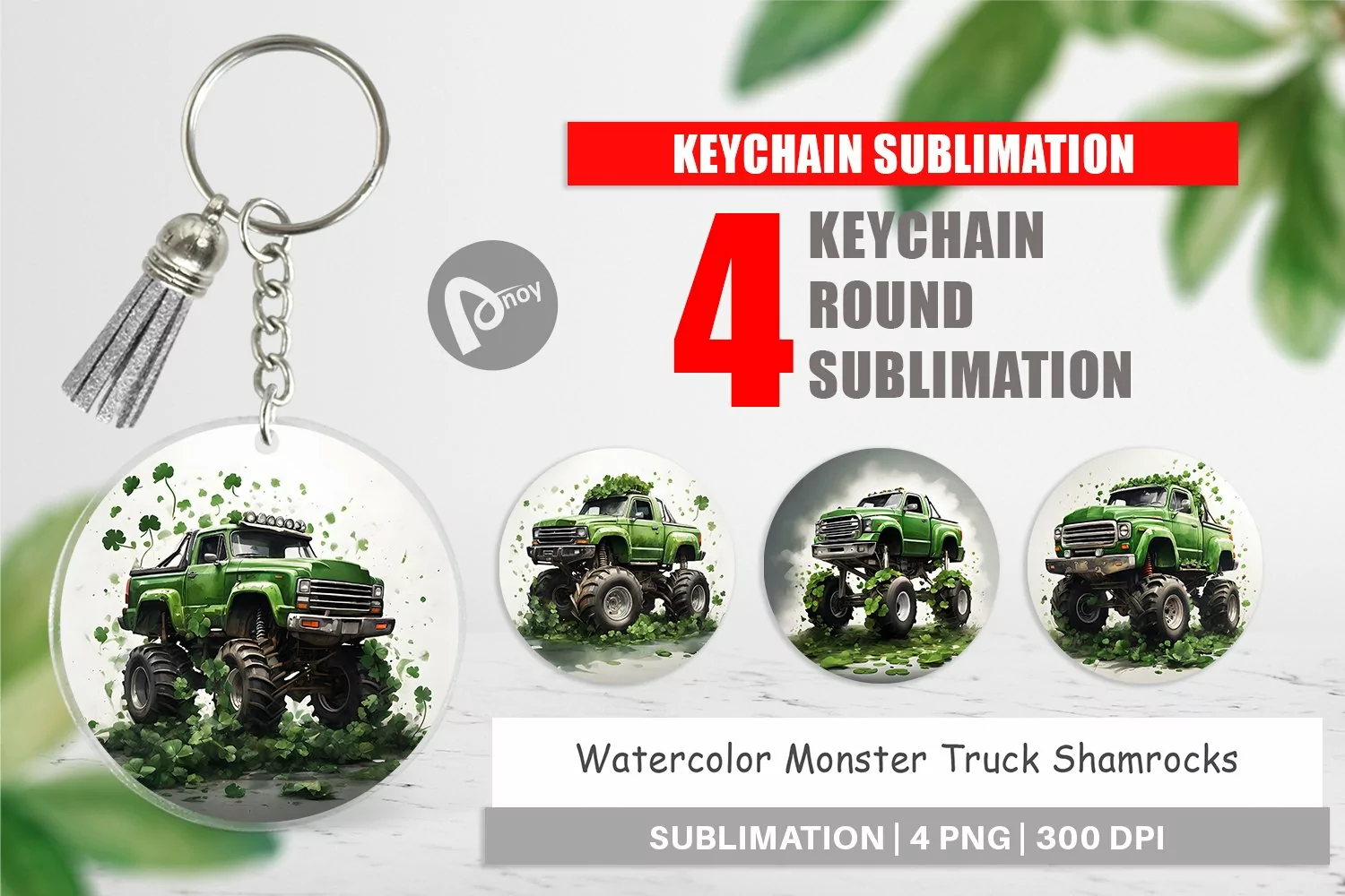 Keychain Monster Truck Shamrocks product image 1