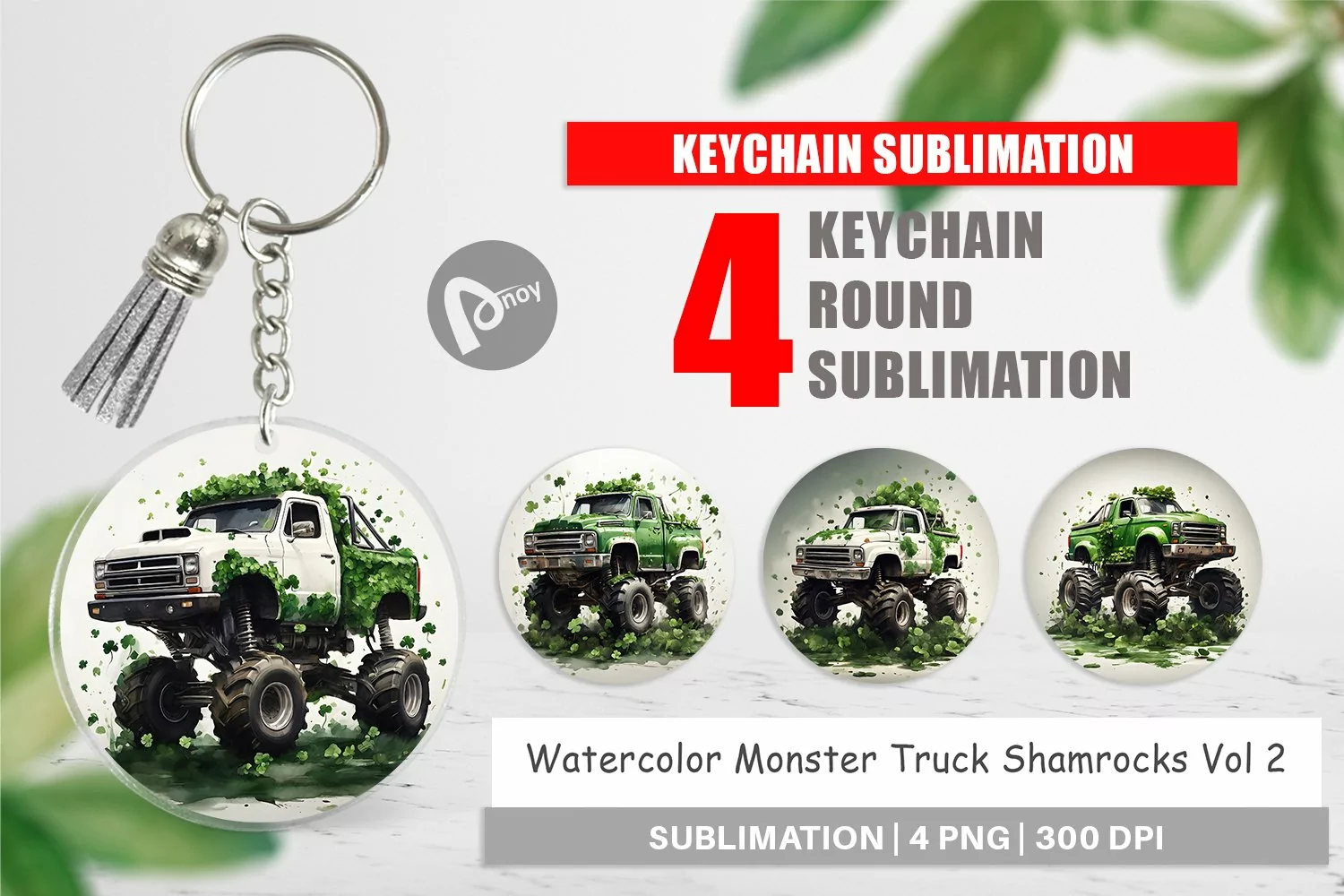 Keychain Monster Truck Shamrocks product image 1