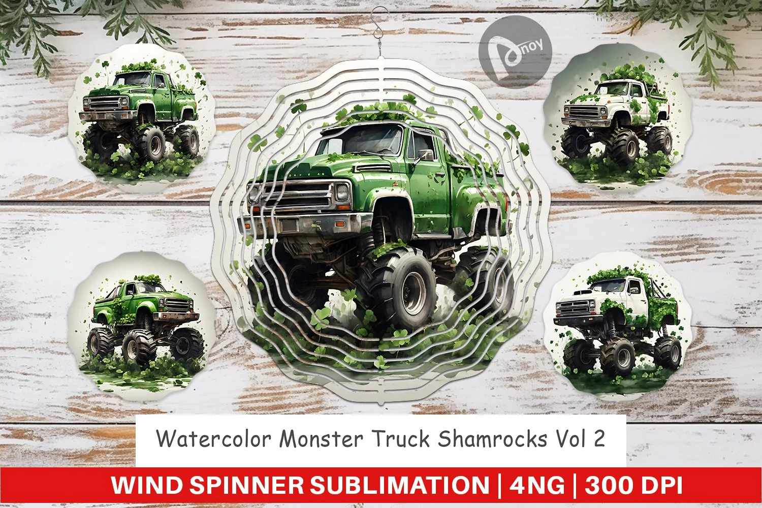 Wind Spinner Monster Truck Shamrocks product image 1