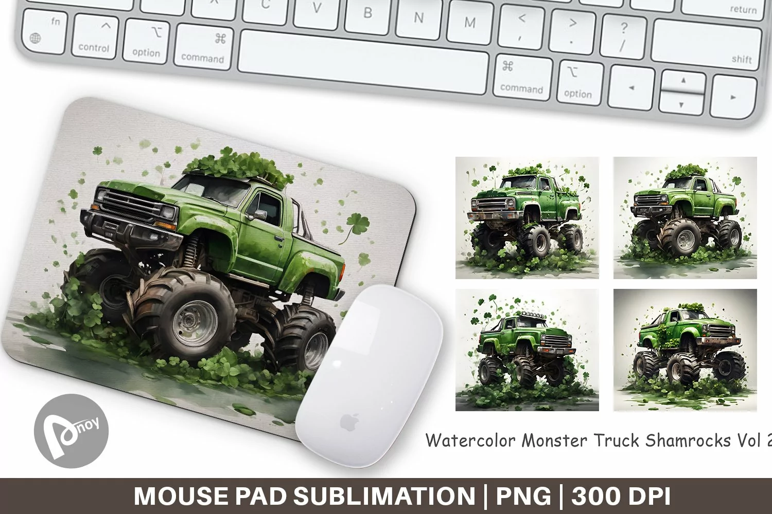 Mouse Pad Monster Truck Shamrocks product image 1