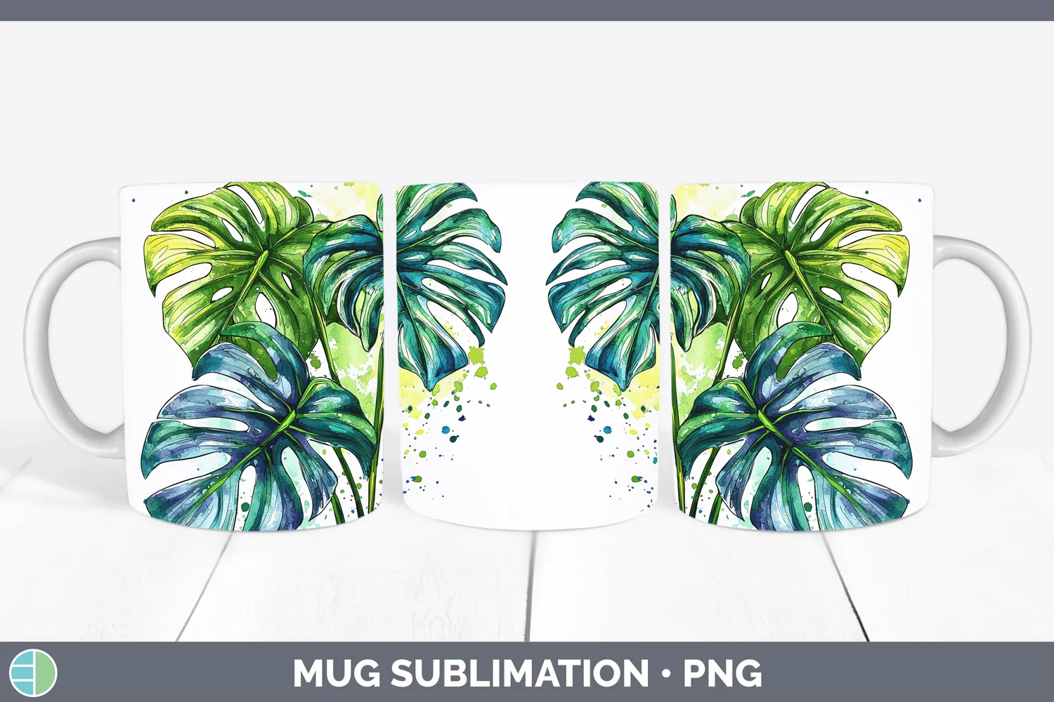 GorgeousWatercolor Mug Wrap design.