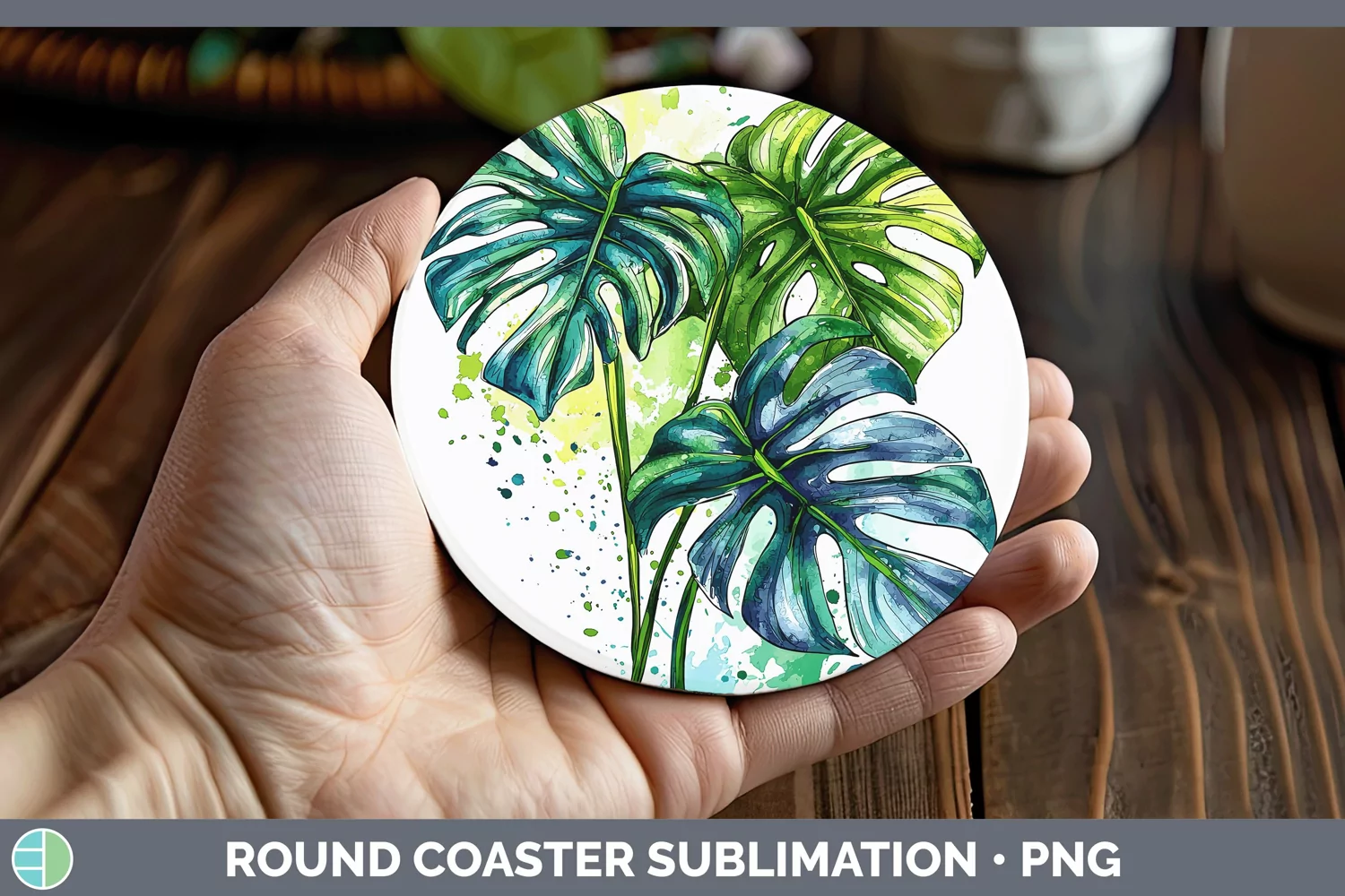 GorgeousWatercolor Round Coaster design.
