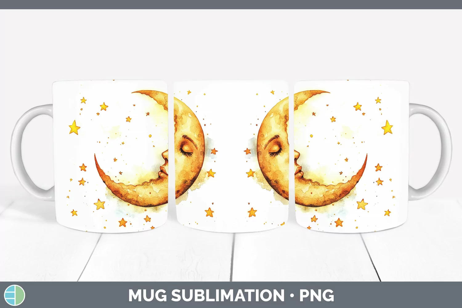 GorgeousWatercolor Mug Wrap design.