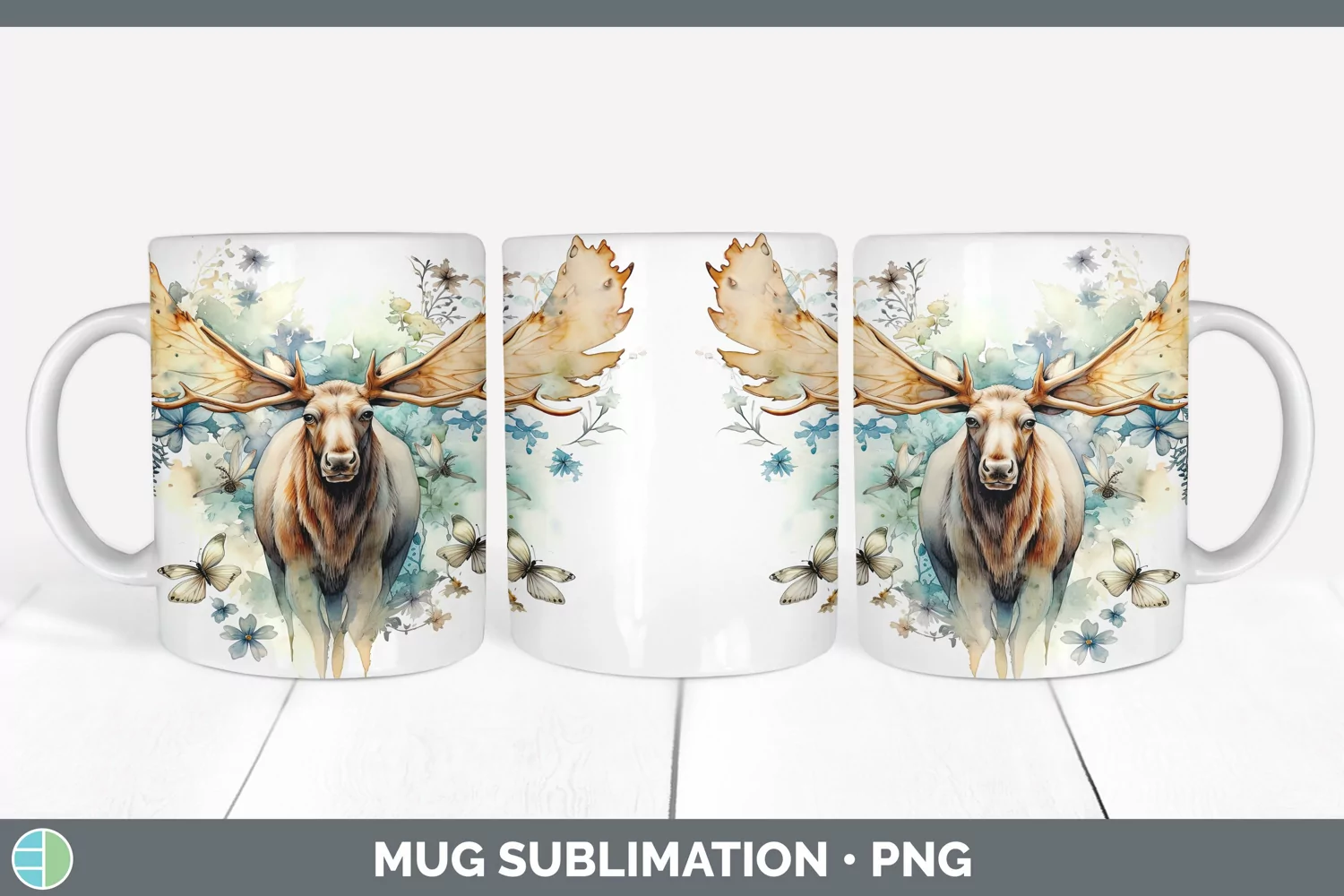 GorgeousWatercolor Mug Wrap design.
