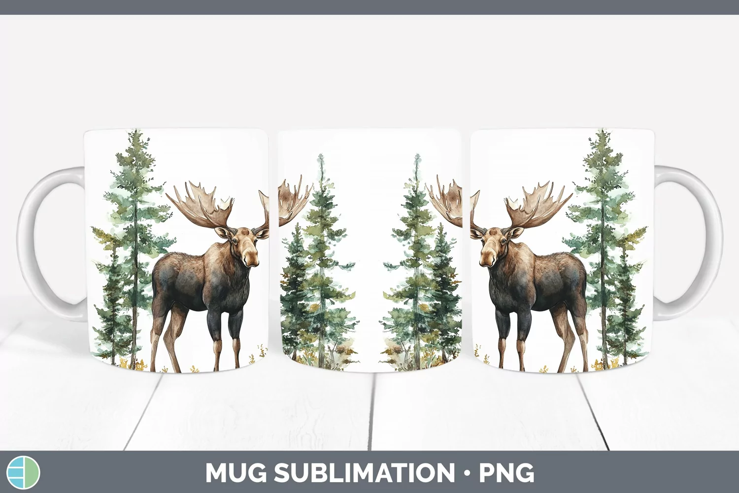 GorgeousWatercolor Mug Wrap design.