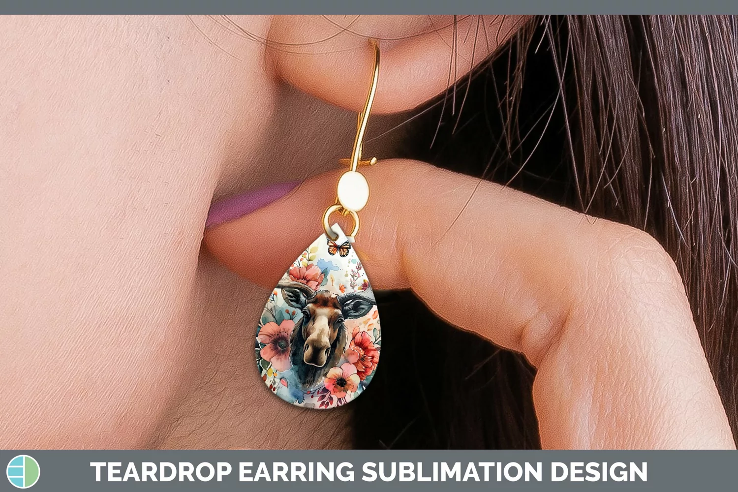 GorgeousWatercolor Teardrop Earrings design.