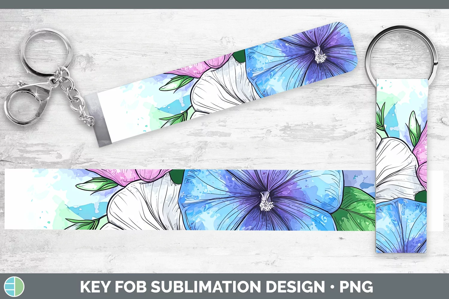 GorgeousWatercolor Key Fob design.