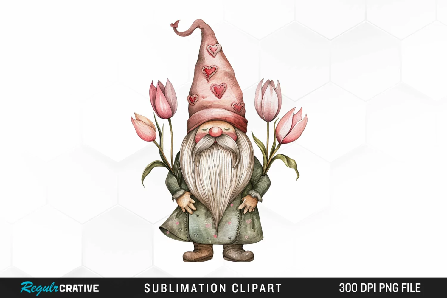Watercolor Mothers Day Gnome Graphic Clipart product image 1